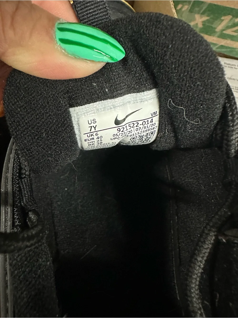Nike Kids Black Sneakers with Gold Accents